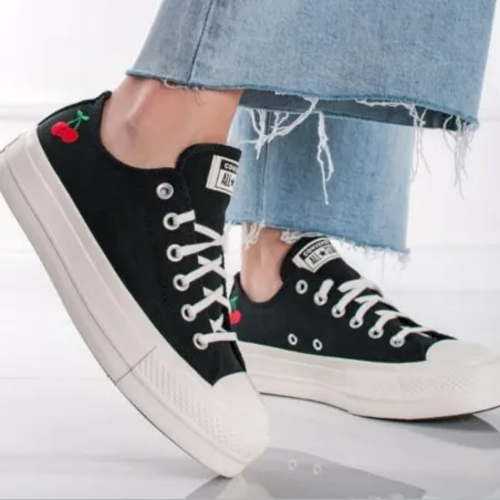 Converse Femme – Women's Chuck Taylor All Star Lift OX "Cherries" – Noir - CONVERSE