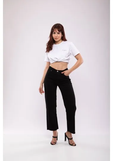 Jean Droit Taille Haute Noir – Billiorich - Billiorich