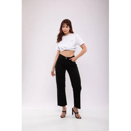 Jean Droit Taille Haute Noir  Billiorich - Billiorich