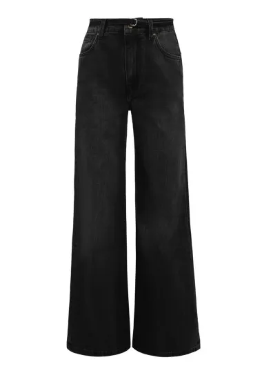 Pantalon large en denim avec ceinture ŕ la taille - Billiorich