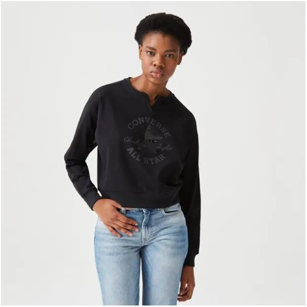 Converse Femme – Sweat-shirt ras du cou avec patch Chuck Taylor – Noir - CONVERSE