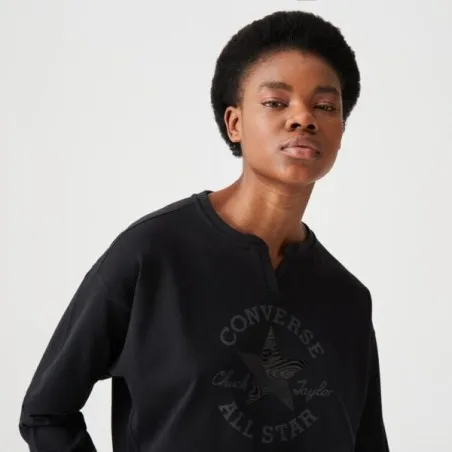 Converse Femme – Sweat-shirt ras du cou avec patch Chuck Taylor – Noir - CONVERSE
