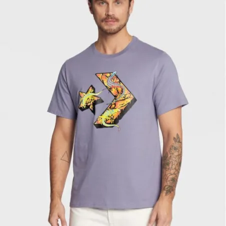 Converse Homme – T-shirt Converse Star Chevron Lizard Graphic – Violet - CONVERSE