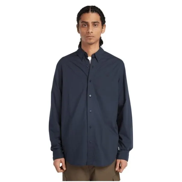 Timberland Homme – CHEMISE À MANCHES LONGUES EN POPELINE EXTENSIBLE – MARINE - TIMBERLAND