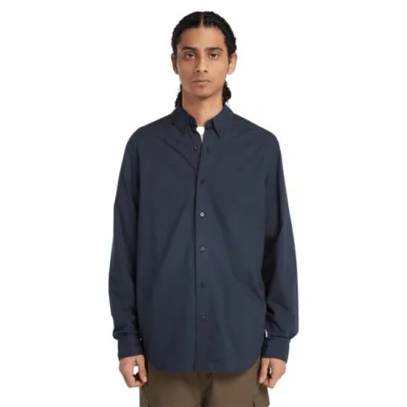 Timberland Homme – CHEMISE À MANCHES LONGUES EN POPELINE EXTENSIBLE – MARINE - TIMBERLAND