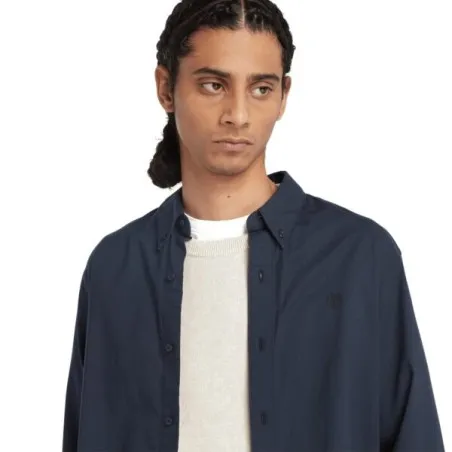 Timberland Homme – CHEMISE À MANCHES LONGUES EN POPELINE EXTENSIBLE – MARINE - TIMBERLAND