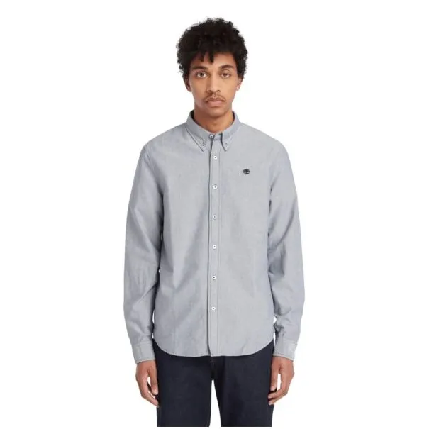 Timberland Homme – CHEMISE OXFORD GRISE À MANCHES LONGUES – Gris - TIMBERLAND