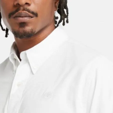 Timberland Homme – Chemise en popeline extensible Timberland – Blanc - TIMBERLAND
