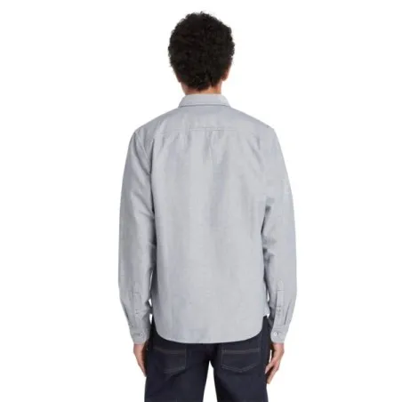 Timberland Homme – CHEMISE OXFORD GRISE À MANCHES LONGUES – Gris - TIMBERLAND