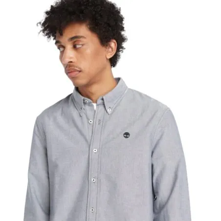 Timberland Homme – CHEMISE OXFORD GRISE À MANCHES LONGUES – Gris - TIMBERLAND