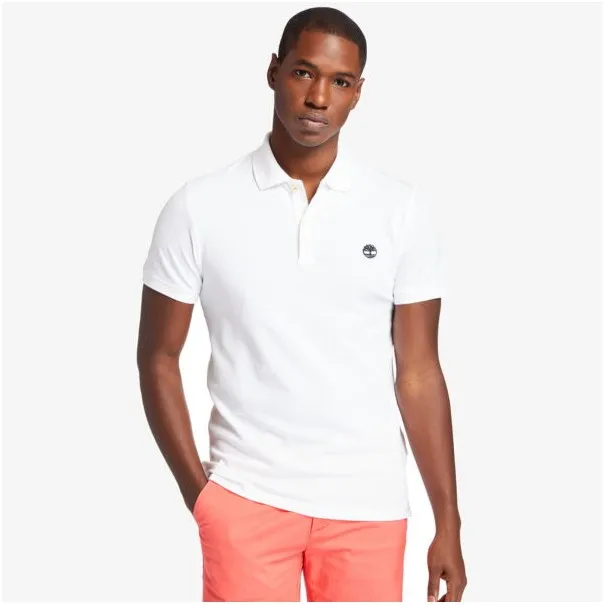 Timberland Homme – Polo slim stretch Timberland à manches courtes Merrymee River – Blanc - TIMBERLAND
