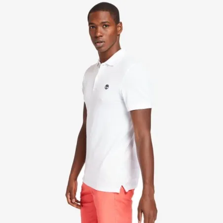 Timberland Homme – Polo slim stretch Timberland à manches courtes Merrymee River – Blanc - TIMBERLAND