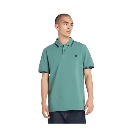 Timberland Homme – TIMBERLAND POLO POLO À MANCHES COURTES EN PIQUÉ AVEC POINTES -Vert - TIMBERLAND