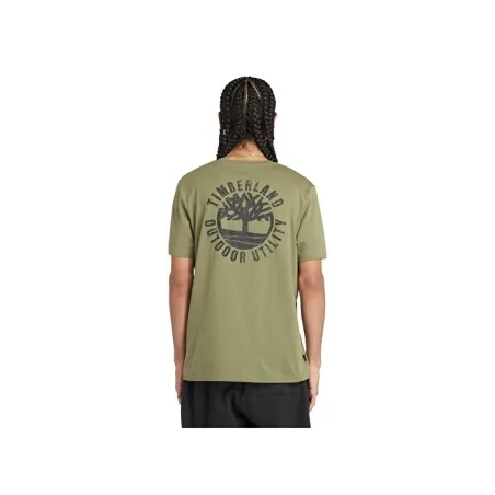 Timberland Homme – T-shirt à manches courtes et logo graphique au dos Timberland – Vert - TIMBERLAND
