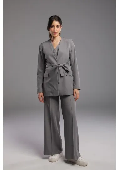 Ensemble Blazer Rayé et Pantalon Palazzo- Estelle Femmes - Estelle