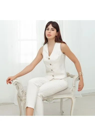 Ensemble Pantalon Cheville et Gilet Sans Manches- Estelle Femmes - Estelle