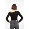 Jean large taille haute en denim gris délavé- Estelle Femmes - Estelle
