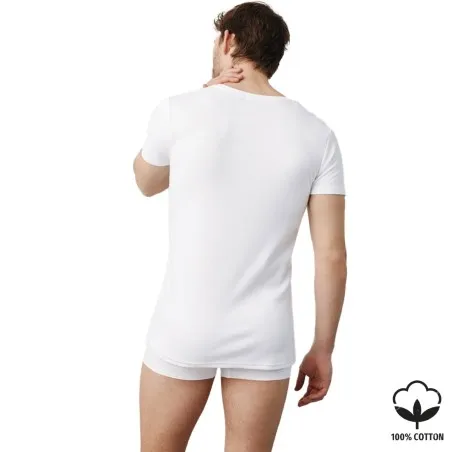 Pack de 3 T-Shirt Col Rond Blanc en Coton - B2FWEAR