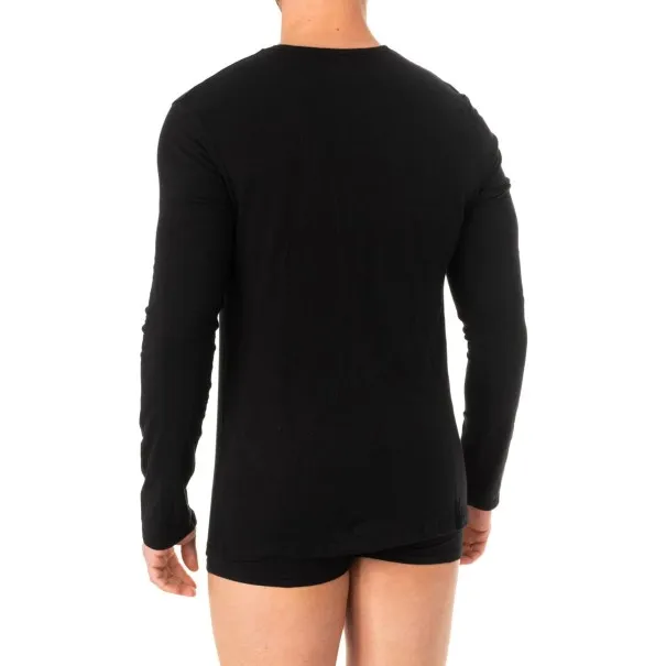 Pack 2 Pulls Manche Longue Coton Noir Col V - B2FWEAR