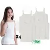 Lot de 4 Débardeurs fille - Blanc - B2FWEAR