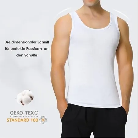 Lot 6 Débardeurs Pour Homme Blanc - B2FWEAR