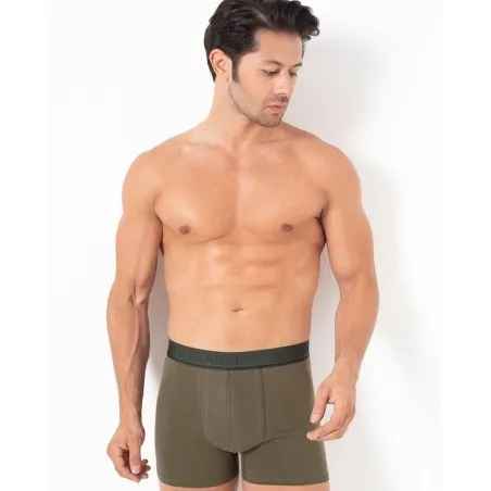 Lot de 4 Boxers Homme Coton Stretch Vert Noir Bleu Rouge - B2FWEAR