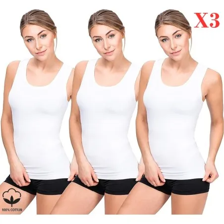 Lot 3 Débardeurs Coton  Pour Femme - B2FWEAR
