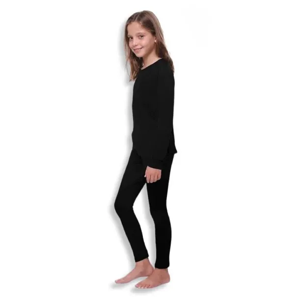 Ensemble de sous-vêtements Thermiques Noir Pour Fille - B2FWEAR Ensemble de sous-vêtements Thermiques Noir Pour Fille - B2FWEAR