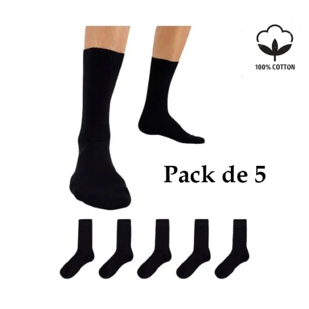 Pack de 5 Chaussettes Classiques Homme Coton - B2FWEAR Pack de 5 Chaussettes Classiques Homme Coton - B2FWEAR