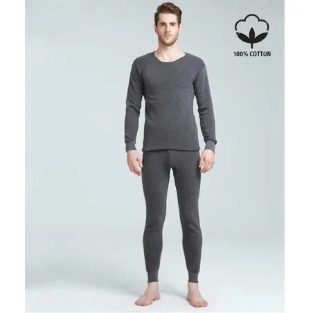 Ensemble Sous Vêtement Cotton Thermique T-Shirt et Pantalon - B2FWEAR