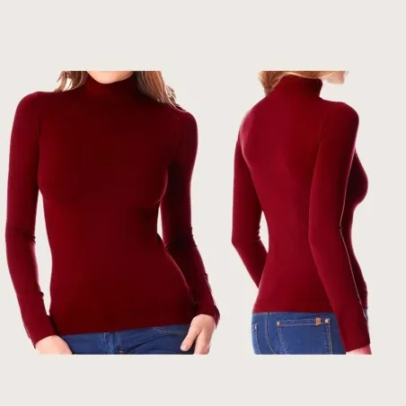 Pull femme col Roulé -Coton - B2FWEAR