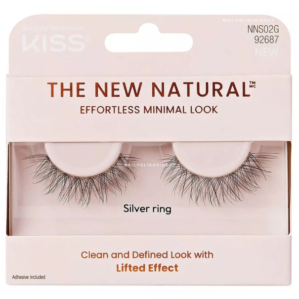 Faux Cils KISS  THE NEW NATURAL STRIP EYELASHES - SILVER RING - RK-BY KISS