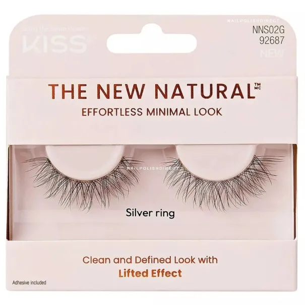 Faux Cils KISS  THE NEW NATURAL STRIP EYELASHES - SILVER RING - RK-BY KISS