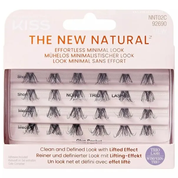 Faux Cils KISS  THE NEW NATURAL TRIO INDIVIDUAL EYELASHES - RK-BY KISS