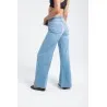 Pantalon large en denim avec ceinture à la taille - Billiorich
