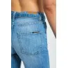 Pantalon large en denim avec ceinture à la taille - Billiorich