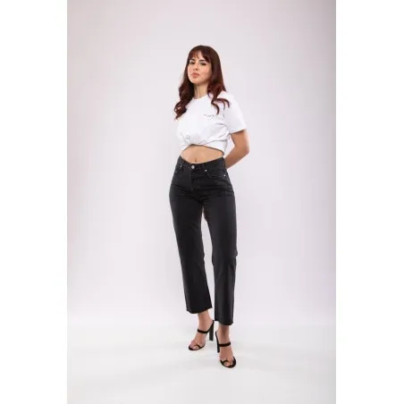 Jean Droit Taille Haute Noir – Billiorich - Billiorich