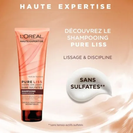 Shampooing L'Oréal  PURE LISS SHAMPOOING LISSAGE ET DISCIPLINE 250ML - L'OREAL