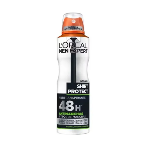 D'odorant Homme L'Oreal  DֹODORANT SPRAY MEN EXPERT SHIRT PROTECT HOMME 200 ML - L'OREAL