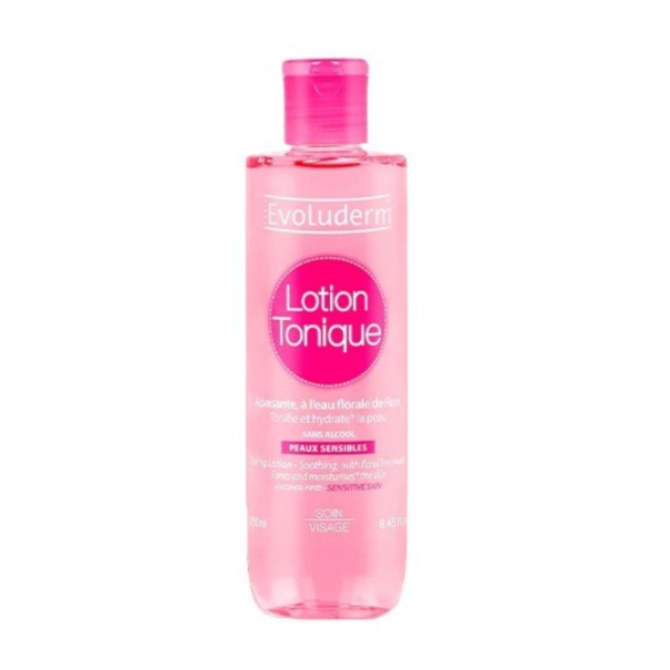 Evoluderm - Lotion tonique apaisante à l'eau florale de rose - 250 ml - evoluderm
