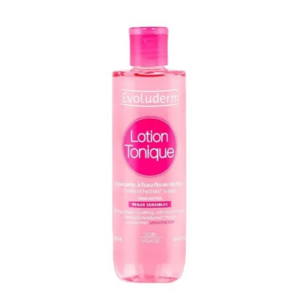 Evoluderm - Lotion tonique apaisante à l'eau florale de rose - 250 ml - evoluderm
