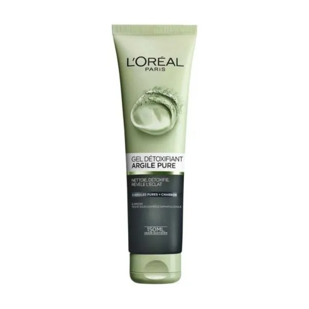 Gel Nettoyant L'Oréal  L'OREAL PARIS GEL DETOXIFIANT ARGILE PURE 150ML - L'OREAL