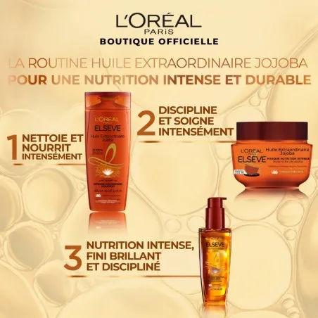 Masque Cheveux L'Oréal  MASQUE NUTRITION  L'ORÉAL ELSEVE POUR CHEVEUX SECS - 310ML - L'OREAL