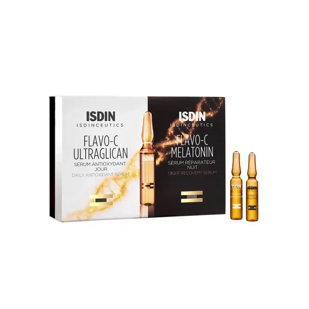 ISDIN ISDINCEUTICS FLAVO C MELATONIN&ULTRAGLICAN DAY&NIGHT 20 AMPOULES - isdin
