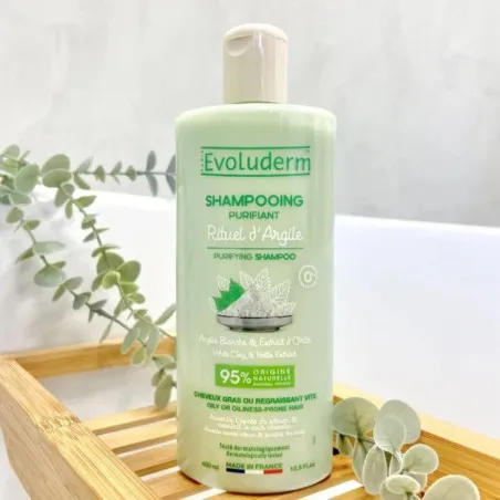 Shampoing evoluderm  EVOLUDERM SHAMPOING PURIFIANT SECRET D'ARGILE - evoluderm