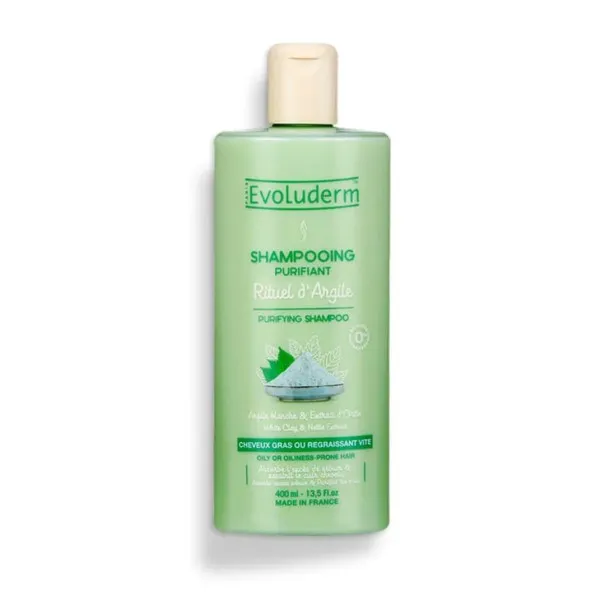 Shampoing evoluderm  EVOLUDERM SHAMPOING PURIFIANT SECRET D'ARGILE - evoluderm