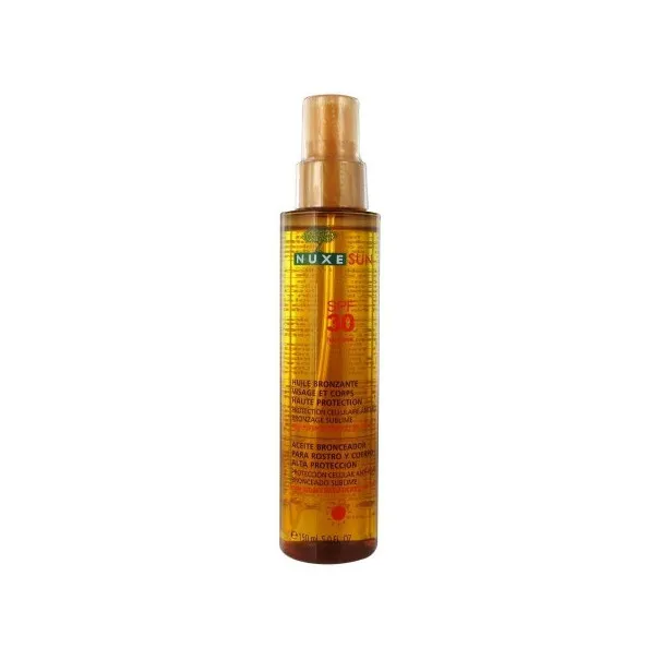 NUXE SUN HUILE BRONZANTE VISAGE TE CORPS SPF30, 150ML - NUXE