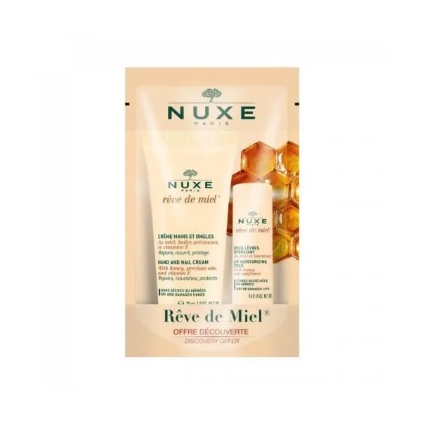 NUXE REVE DE MIEL STICK LEVRES 4G+CREME MAINS 30ML - NUXE