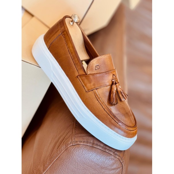 MOCASSIN en cuir Cassio – CVR07 CAMEL - MAKEBA