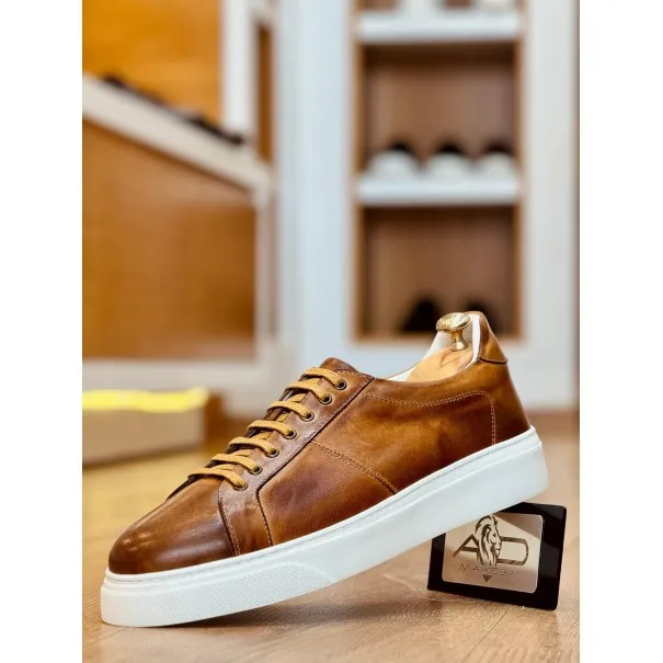 Baskets en cuir– 3201 CAMEL - MAKEBA